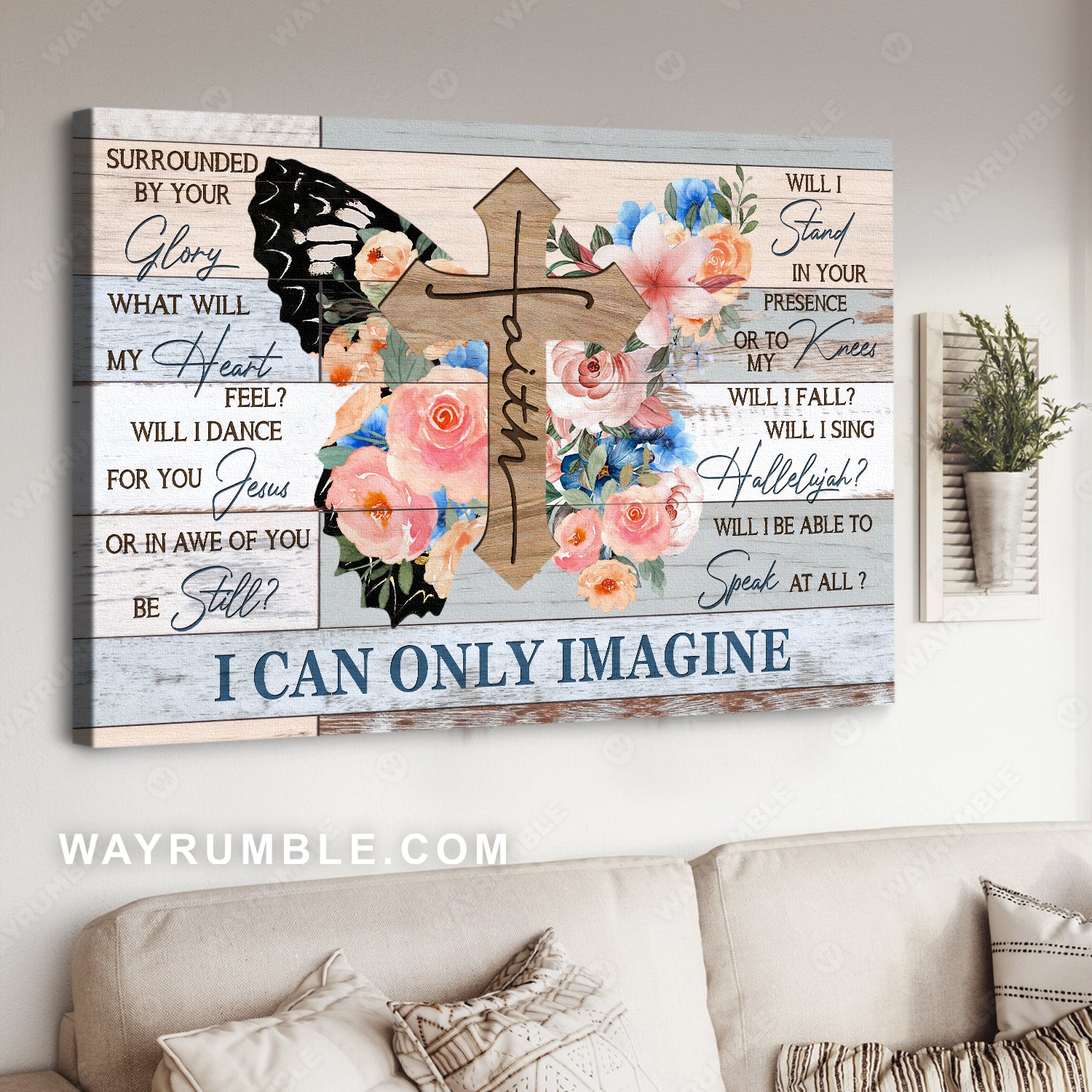 Pretty cross, Flower frame, Black butterfly, I can only imagine - Jesus Landscape Canvas Prints, Home Decor Wall Art