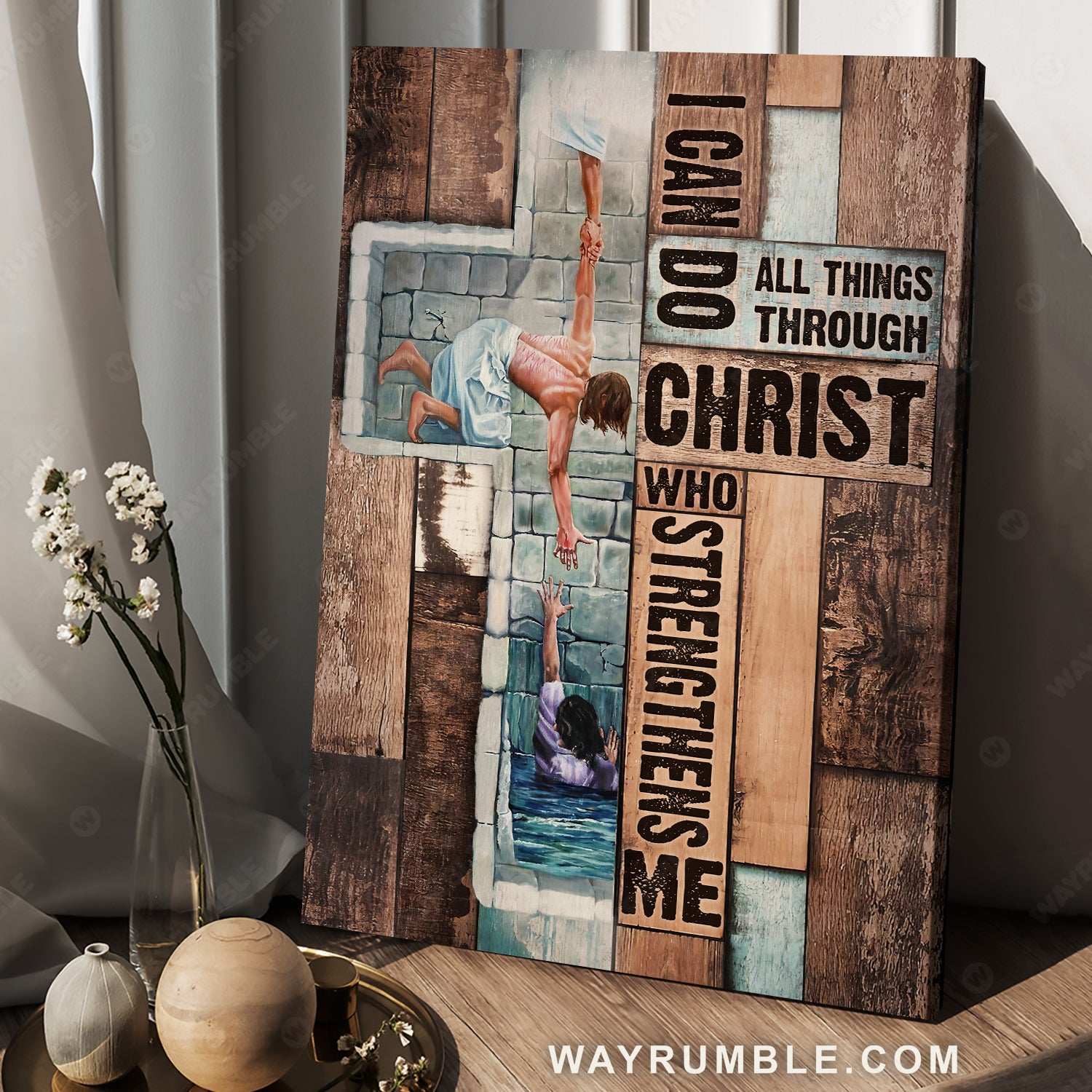 The life of Jesus, Take my hand, I can do all things - Jesus Portrait Canvas Prints, Christian Wall Art