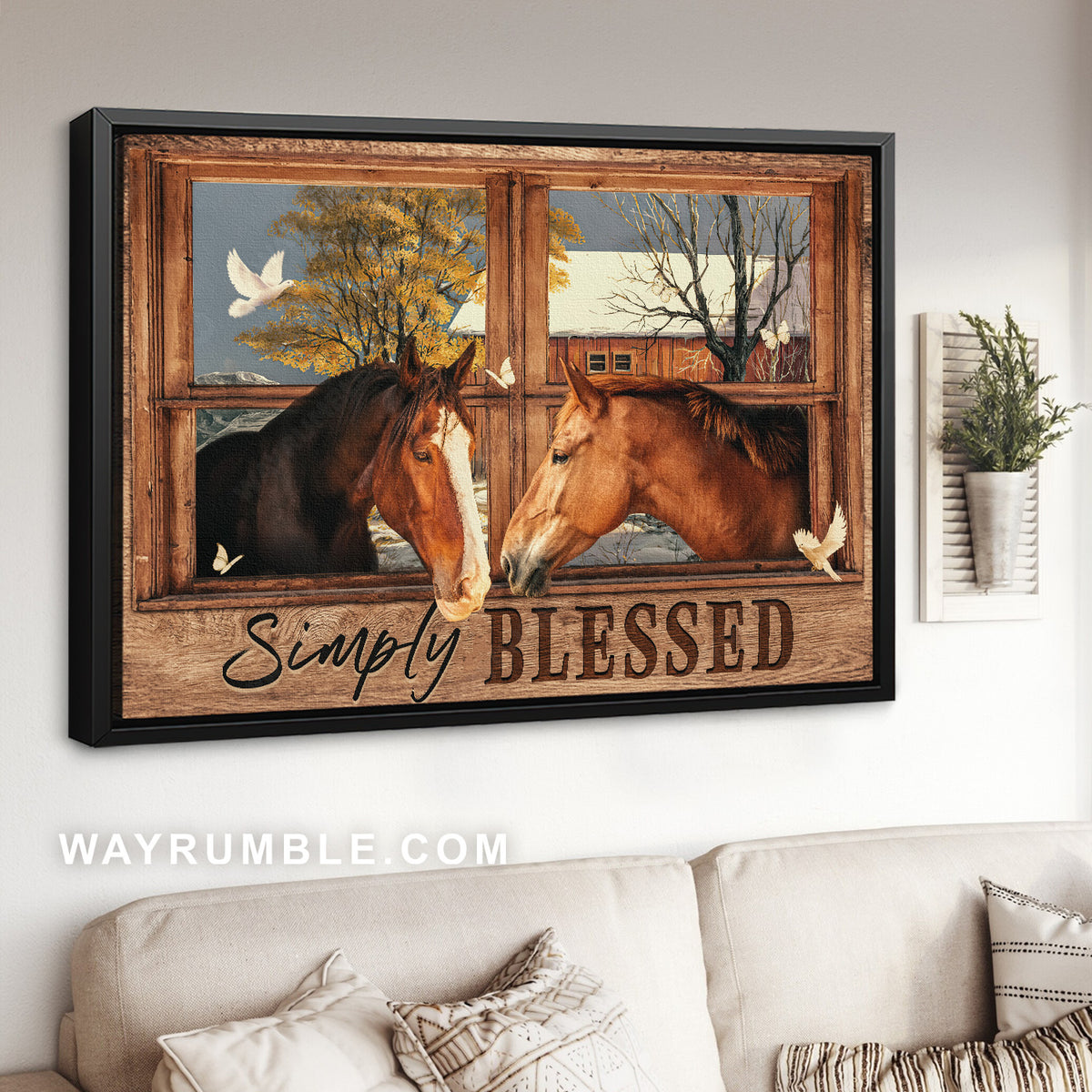 Cozy day, Lovely horse painting, Winter forest, Simply blessed - Jesus Landscape Canvas Prints, Home Decor Wall Art