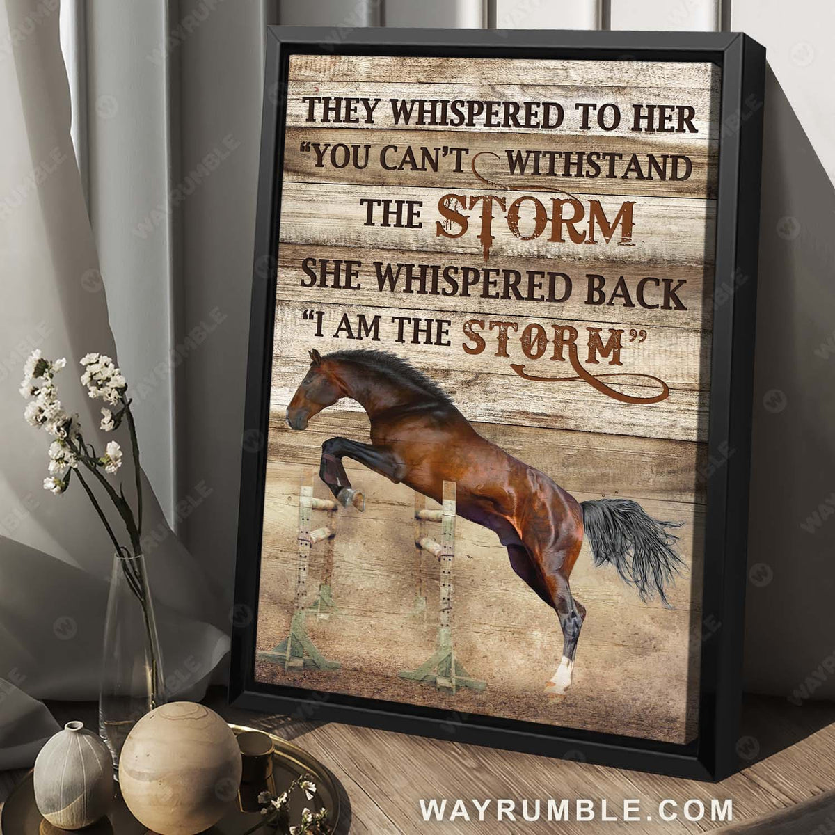 Running horse, Jesus symbol, Brown horse drawing, I am the storm - Jesus Portrait Canvas Prints, Christian Wall Art