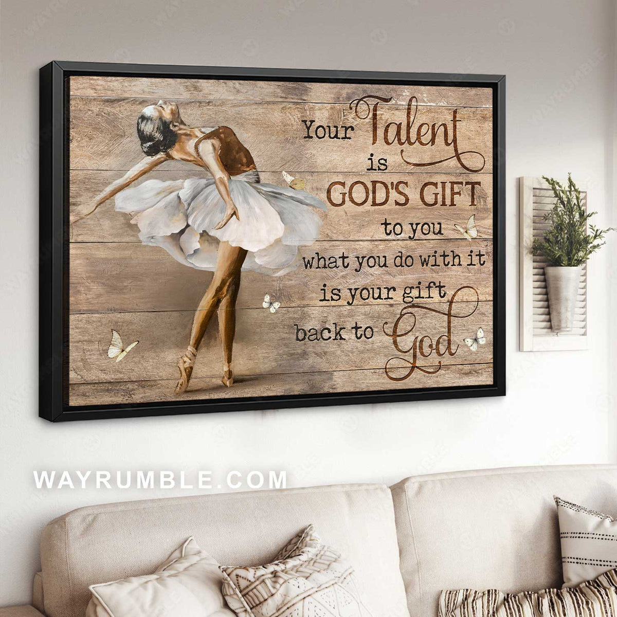 Flower dress, Ballet artwork, White butterfly, Your talent is God&#39;s gift - Jesus Landscape Canvas Prints, Home Decor Wall Art