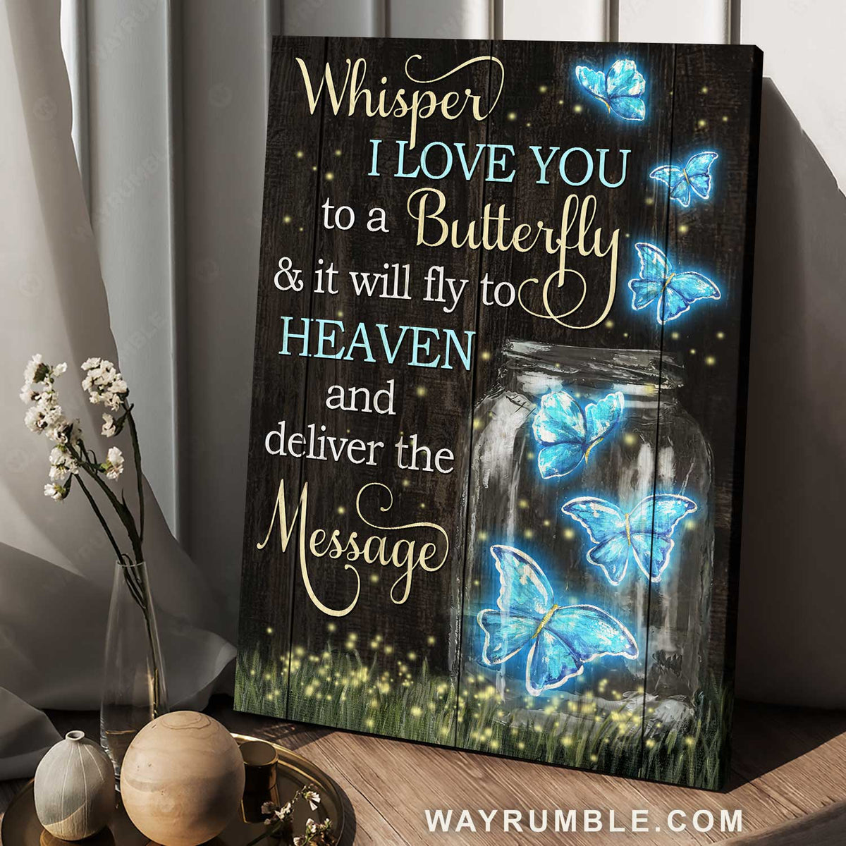 Amazing butterfly, Firefly drawing, Whisper I love you to a butterfly - Jesus Portrait Canvas Prints, Home Decor Wall Art