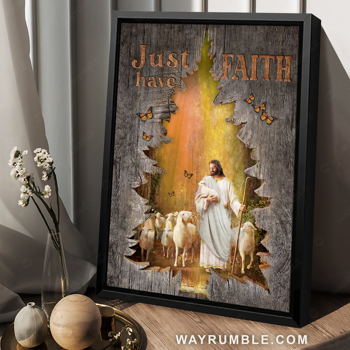 Magic forest, Jesus painting, Lamb of God, Just have faith - Jesus Portrait Canvas Prints, Christian Wall Art