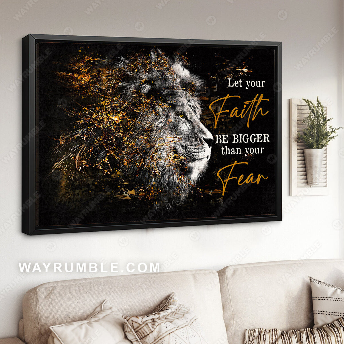 Lion king, Galaxy painting, Let your faith be bigger than your fear - Jesus Landscape Canvas Prints, Christian Wall Art