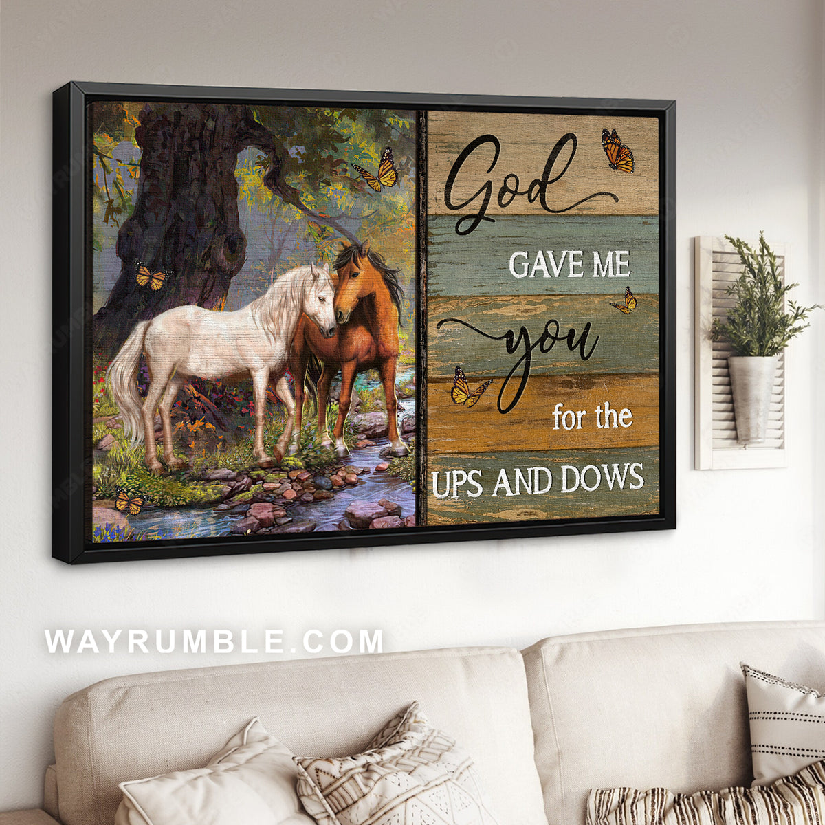 Dream horse, Spring forest, Beautiful river, God gave me you - Jesus Landscape Canvas Prints, Christian Wall Art