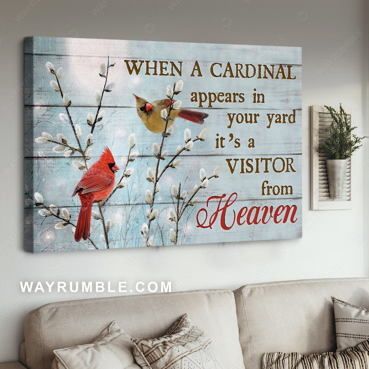 Baby flower, Cardinal painting, When a cardinal appears in your yard - Jesus Landscape Canvas Prints, Home Decor Wall Art