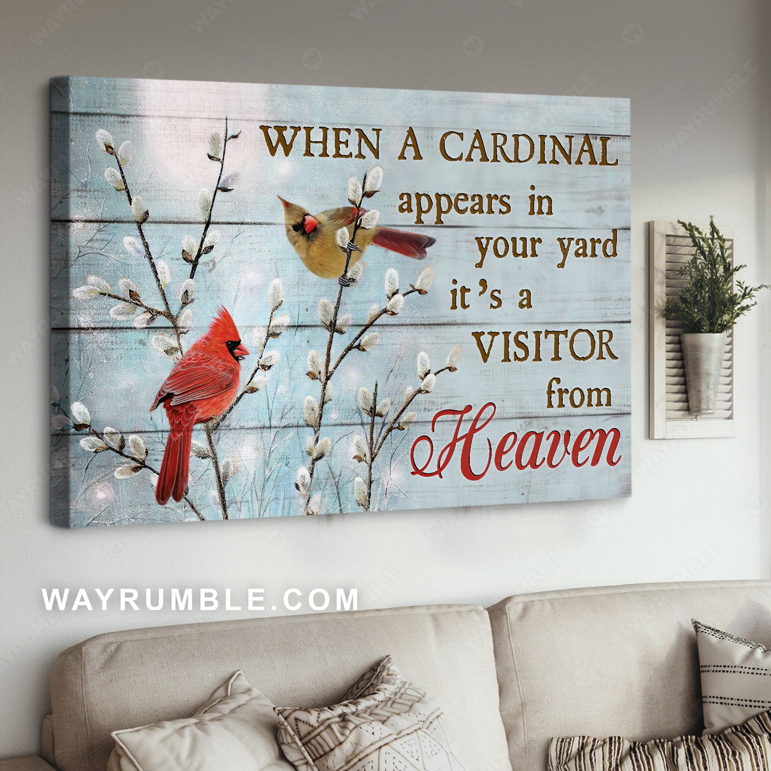 Baby flower, Cardinal painting, When a cardinal appears in your yard - Jesus Landscape Canvas Prints, Home Decor Wall Art