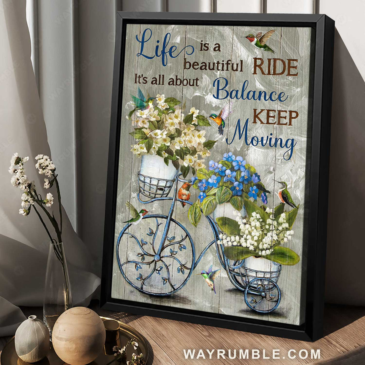 Lovely bicycle, Stunning jasmine, Hummingbird, Life is a beautiful ride - Jesus Portrait Canvas Prints, Home Decor Wall Art