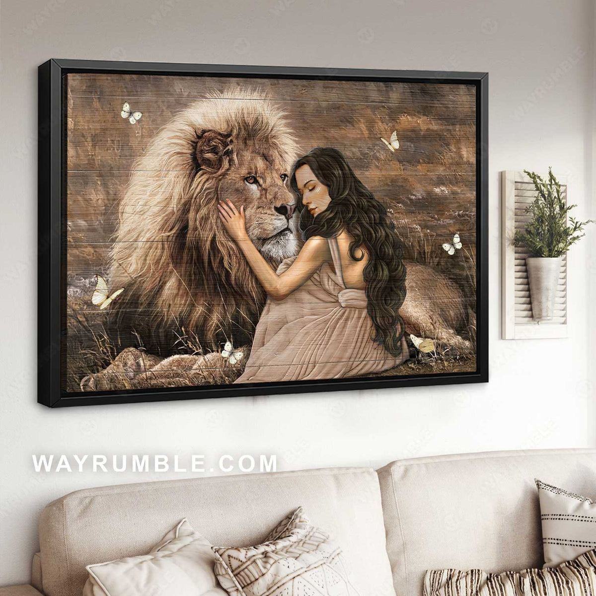 Stunning girl painting, Lion of Judah, Beautiful rice field, Walking with Jesus - Jesus Landscape Canvas Prints, Home Decor Wall Art