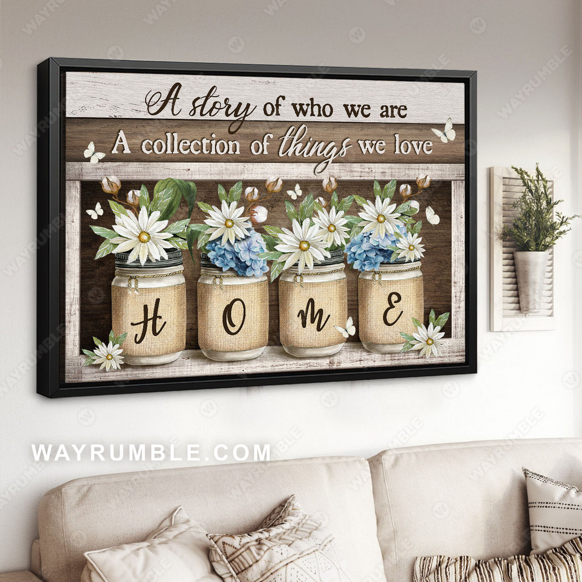 Beautiful daisy, Blue hydrangea, Butterfly, A collection of things we love - Jesus Landscape Canvas Prints, Christian Wall Art