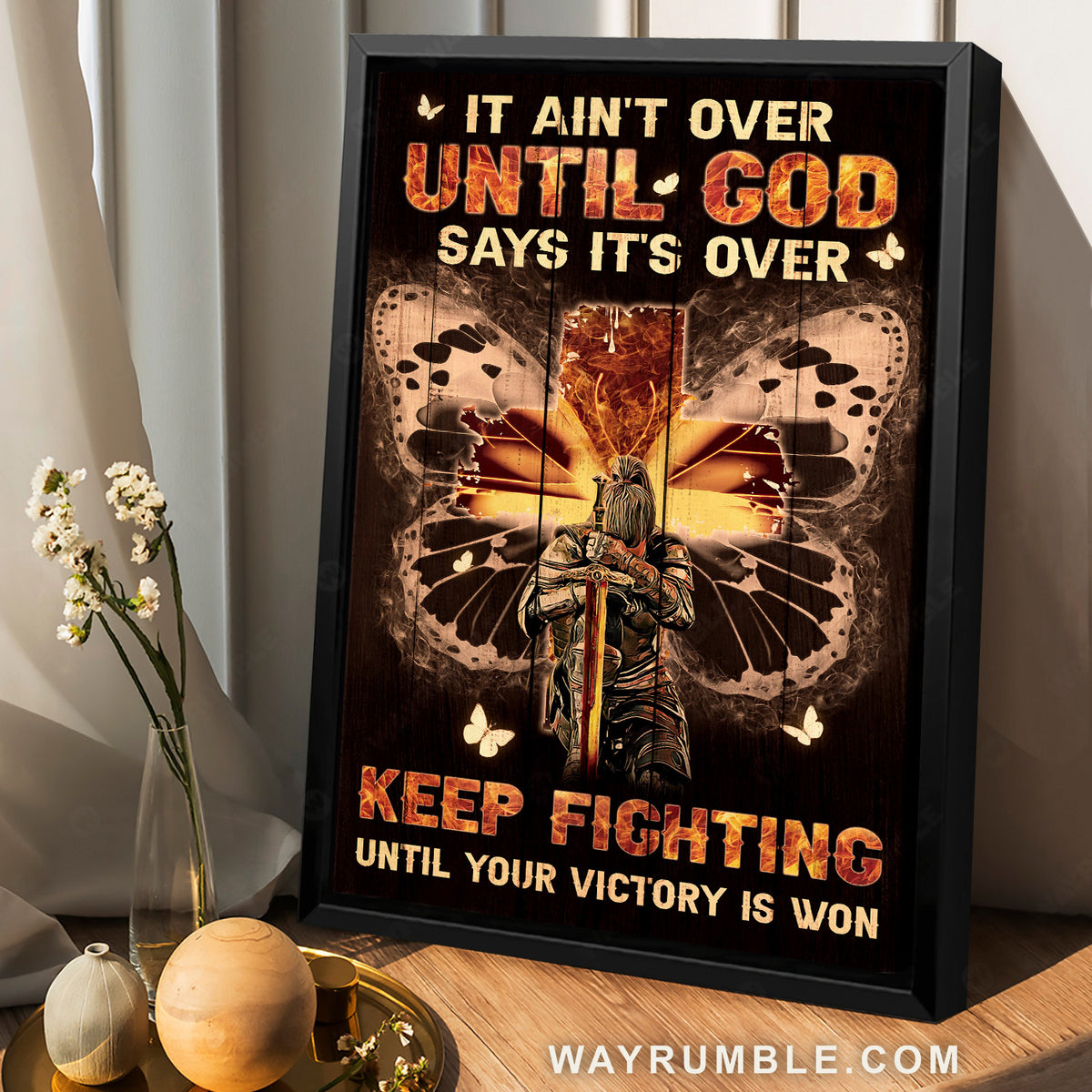Stunning butterfly, Woman warrior painting, Keep fighting until your victory is - Jesus Portrait Canvas Prints, Home Decor Wall Art