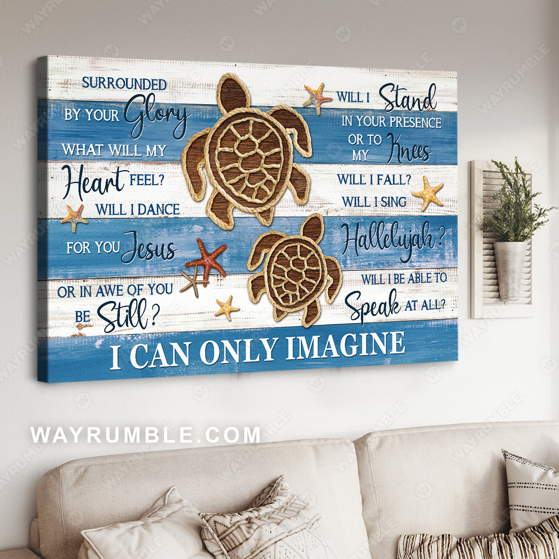 Unique turtle, Colorful starfish, Summer vibe, I can only imagine - Jesus Landscape Canvas Prints, Christian Wall Art