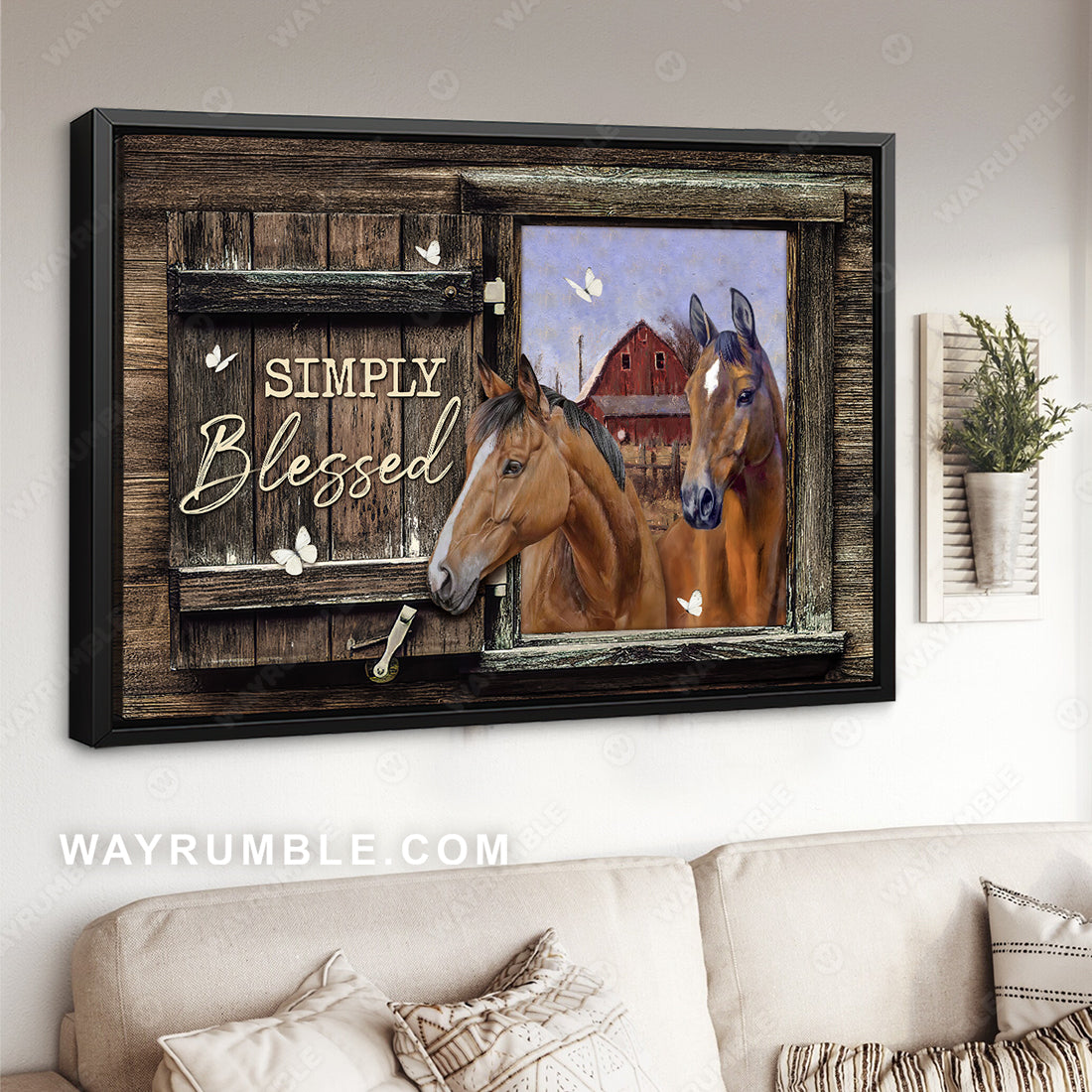 Quarter horse, Jesus painting, White butterfly, Simply blessed - Jesus Landscape Canvas Prints, Christian Wall Art