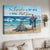 Watercolor turtle, Blue sky, Beach painting, The Lord is on my side - Jesus Landscape Canvas Prints, Christian Wall Art