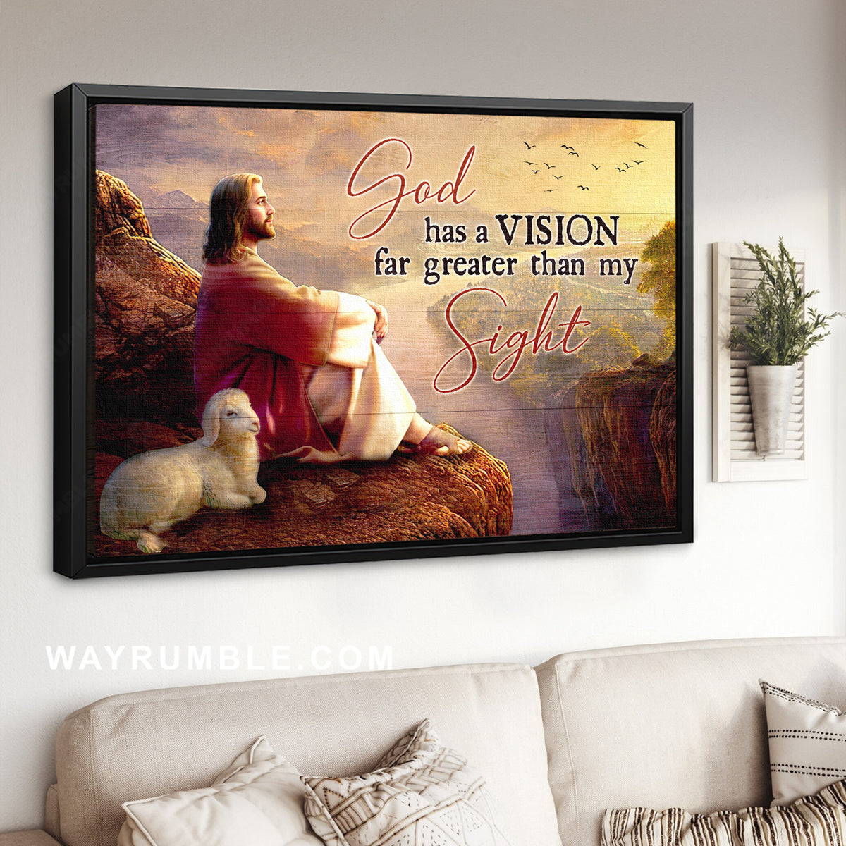 The life of Jesus, Lamb of God, God has a vision far greater than my sight - Jesus Landscape Canvas Prints, Christian Wall Art