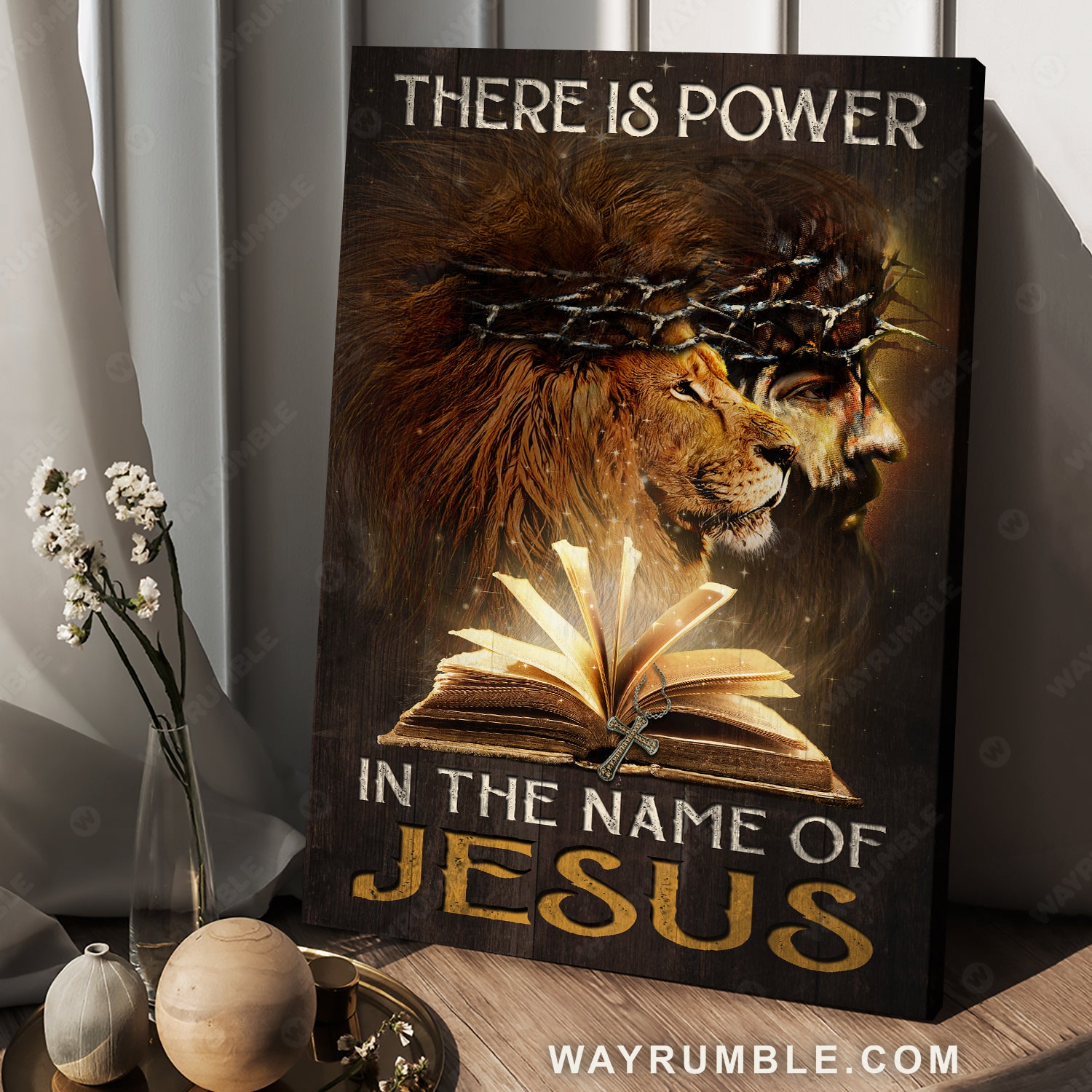 Magic bible, Face of Jesus, Lion drawing, There is power in the name of Jesus - Jesus Portrait Canvas Prints, Christian Wall Art