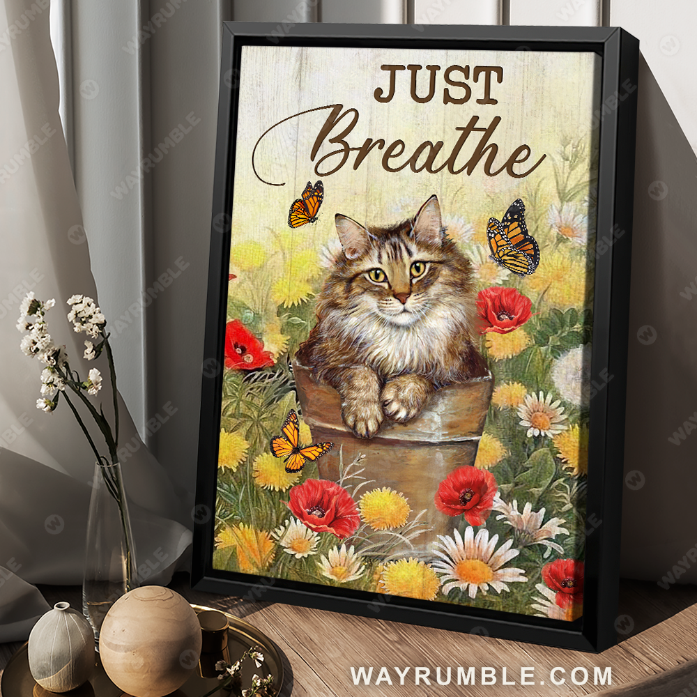 Cute calico cat, Poppy drawing, Beautiful flower garden, Just breathe - Jesus Portrait Canvas Prints, Christian Wall Art