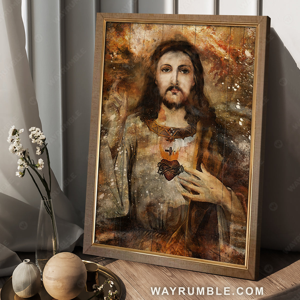 Jesus portrait, Gift for Jesus lover, Pray with Jesus - Jesus Portrait Canvas Prints, Christian Wall Art