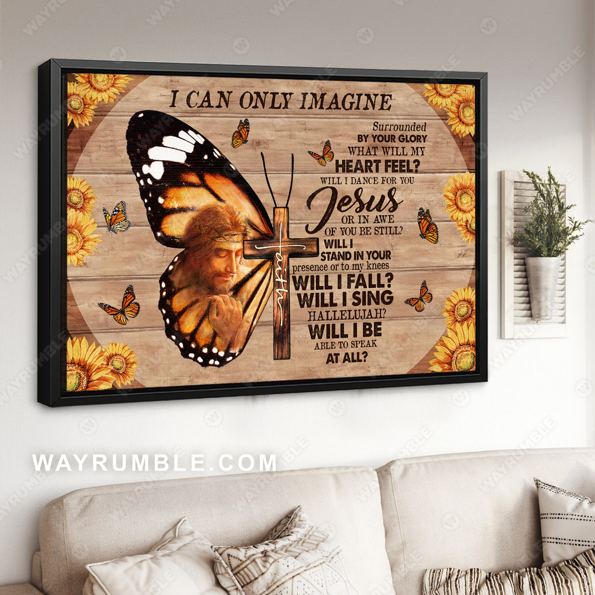 Unique butterfly, Cross symbol, The face of Jesus, I can only imagine - Jesus Landscape Canvas Prints, Christian Wall Art