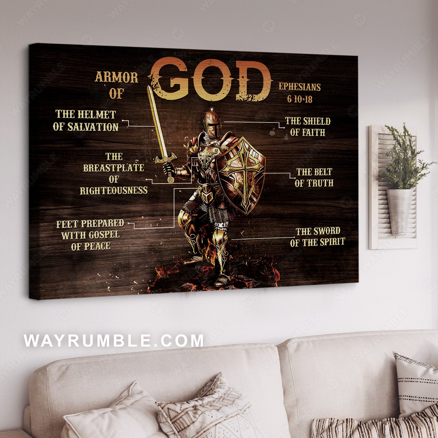 Stunning warrior, Jesus painting, Armor of God - Jesus Landscape Canvas Prints, Home Decor Wall Art