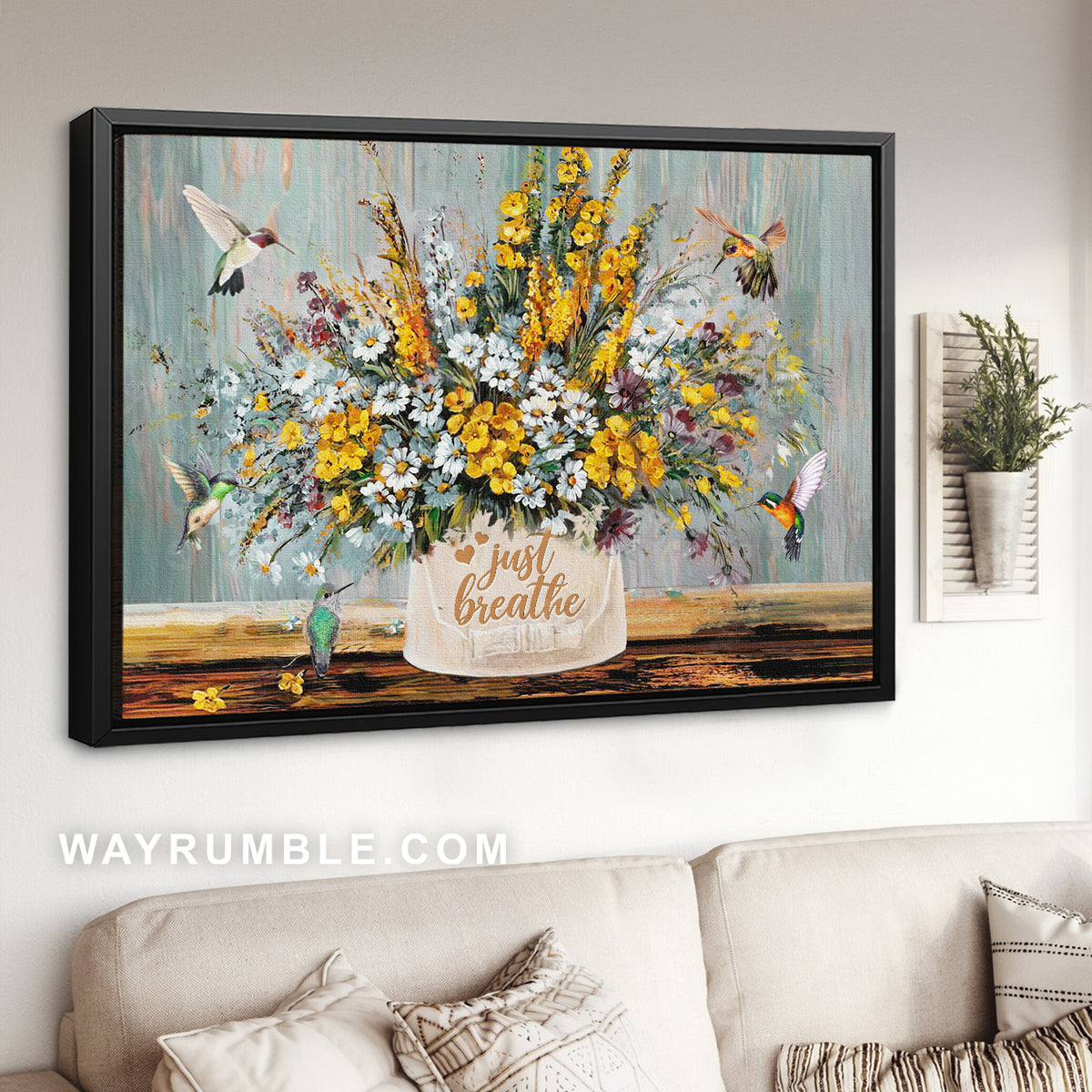 Pretty painting, Baby flower, Lovely hummingbird, Just breathe - Jesus Landscape Canvas Prints, Home Decor Wall Art