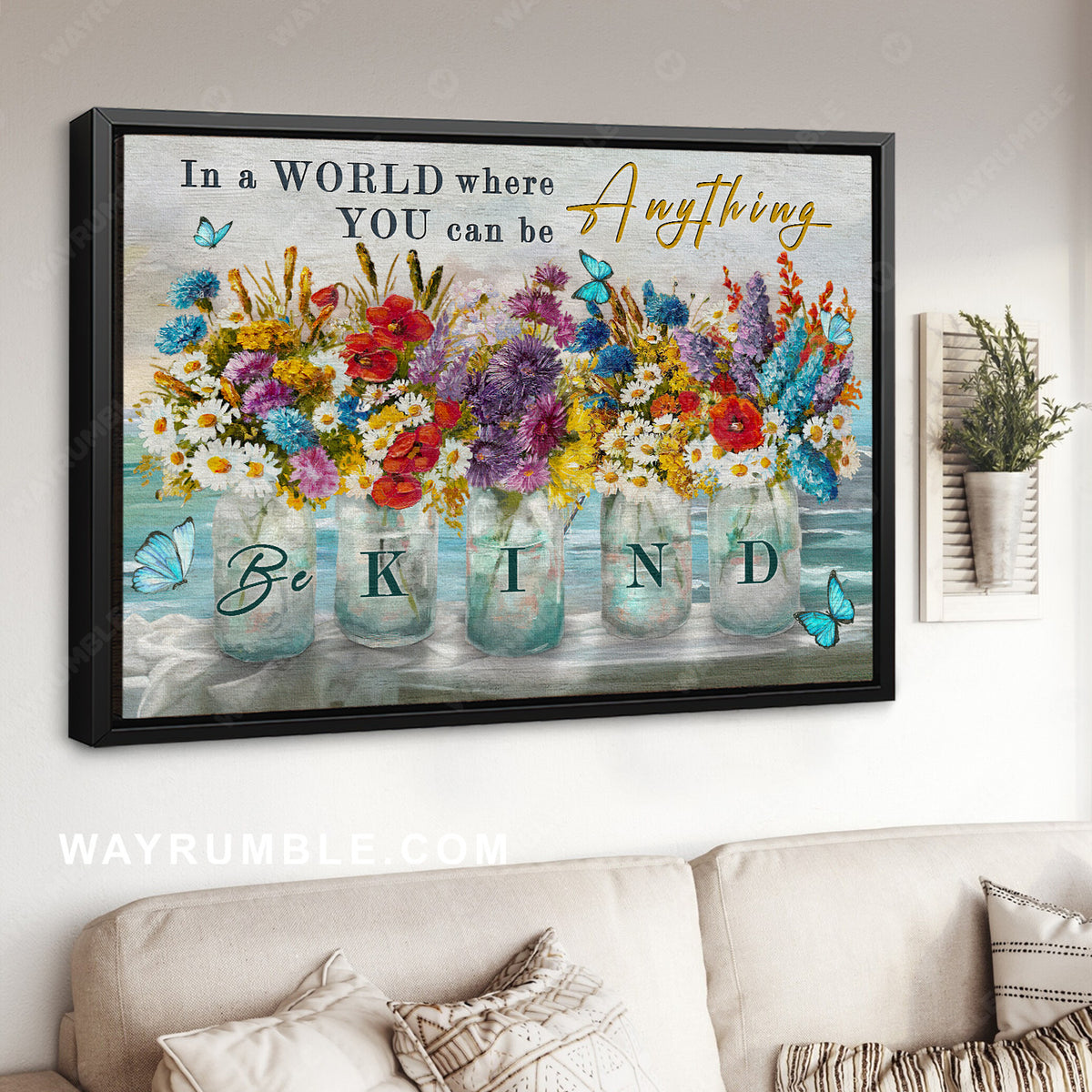Brilliant flower vase, Crystal vase, In a world where you can be anything - Jesus Landscape Canvas Prints, Christian Wall Art