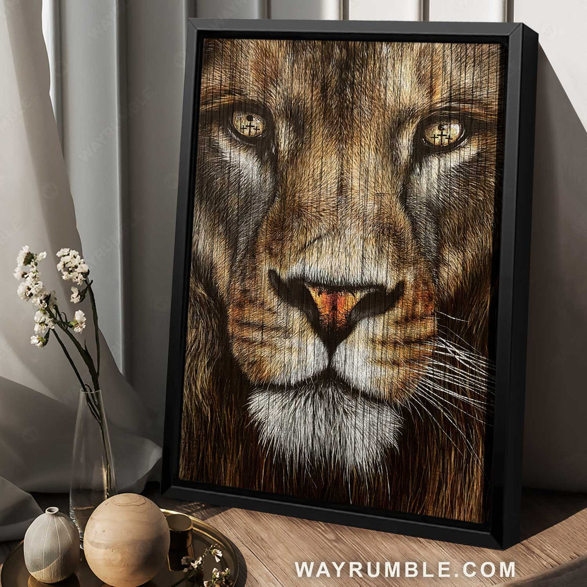 Unique lion painting, Brown lion, Lion of Judah, Animal of Jesus - Jesus Portrait Canvas Prints, Home Decor Wall Art