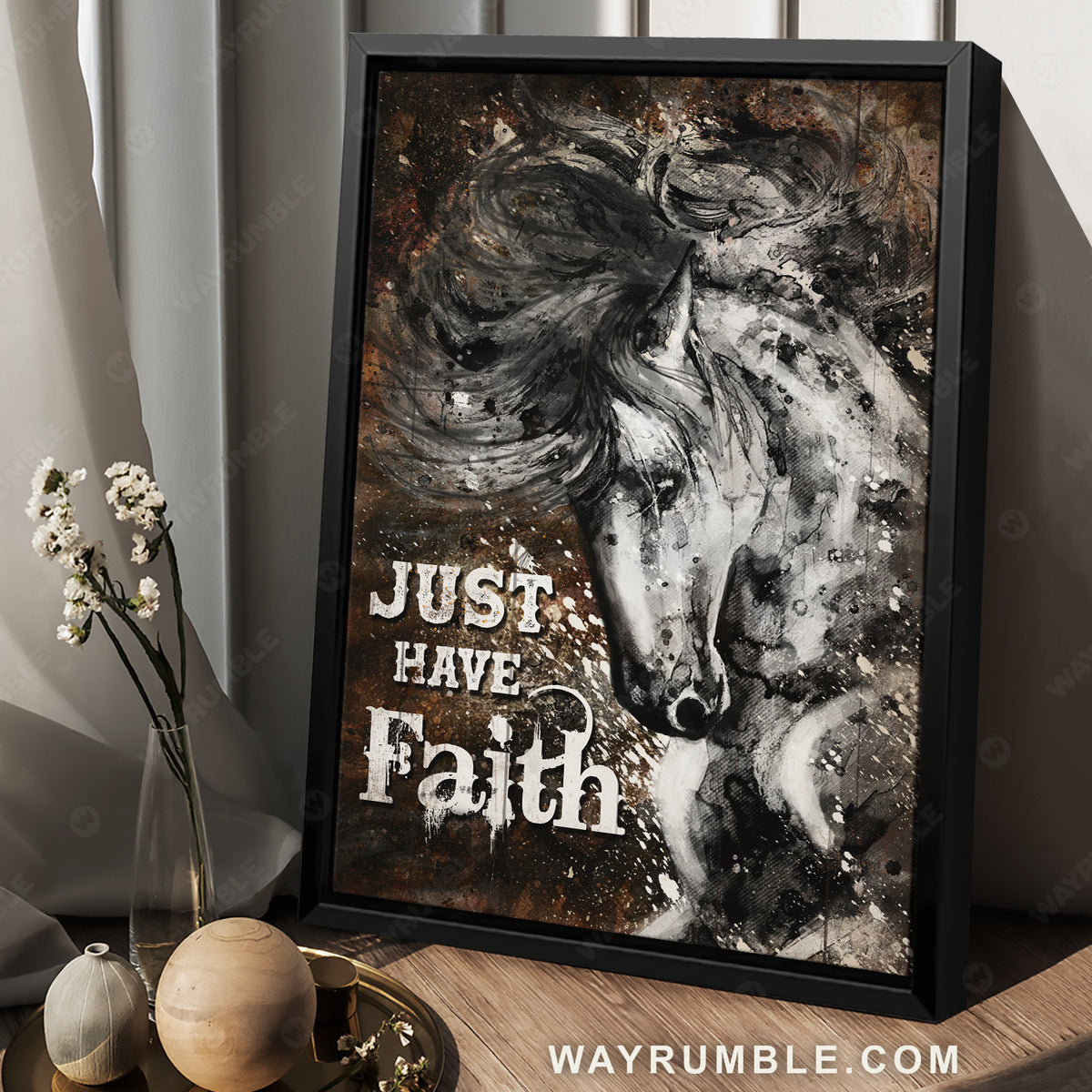 Magic horse, Stunning painting, Just have faith - Jesus Portrait Canvas Prints, Christian Wall Art
