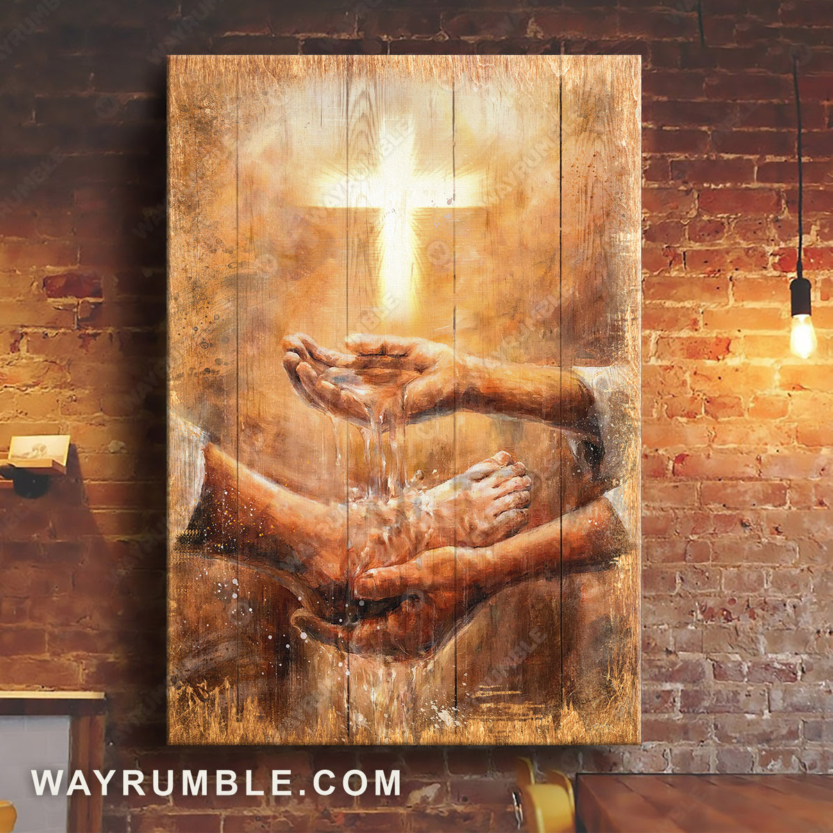 Jesus's hand, Magic water, Amazing cross, Walking with Jesus - Jesus Portrait Canvas Prints, Christian Wall Art