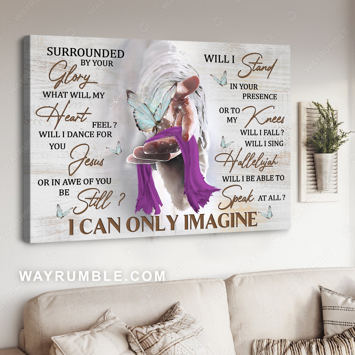 Magic butterfly, Jesus painting, Take my hand, I can only imagine - Jesus Landscape Canvas Prints, Christian Wall Art