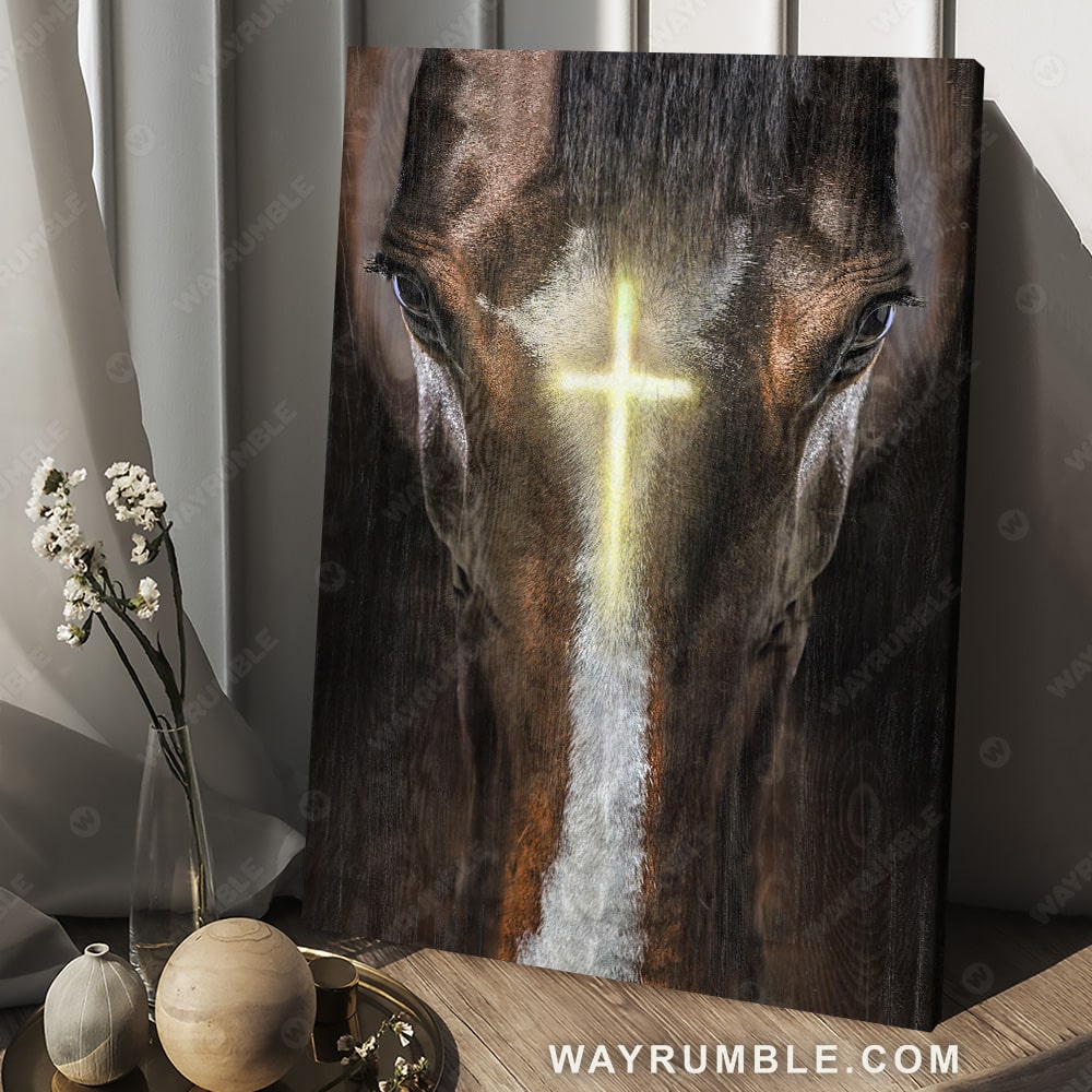 Black horse, Face of horse, Beautiful cross, Jesus drawing - Jesus Portrait Canvas Prints, Christian Wall Art