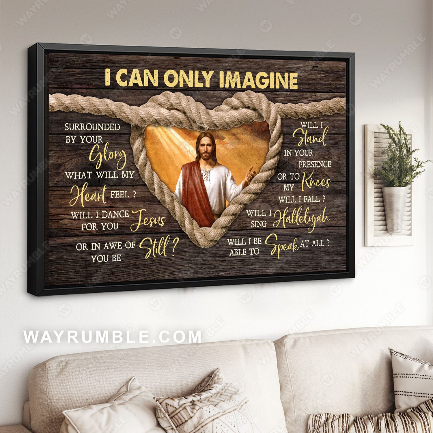 Jesus painting, Knot heart, Orange sunset, I can only imagine - Jesus Landscape Canvas Prints, Christian Wall Art