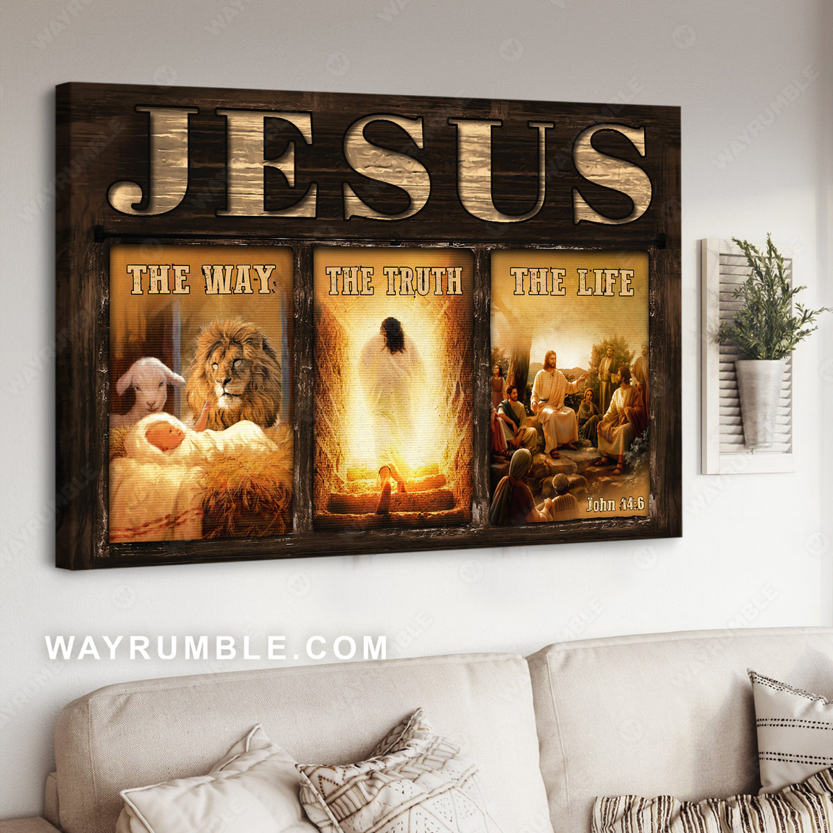 The life of Jesus, Animal of God, The way, The truth, The life - Jesus Landscape Canvas Prints, Christian Wall Art