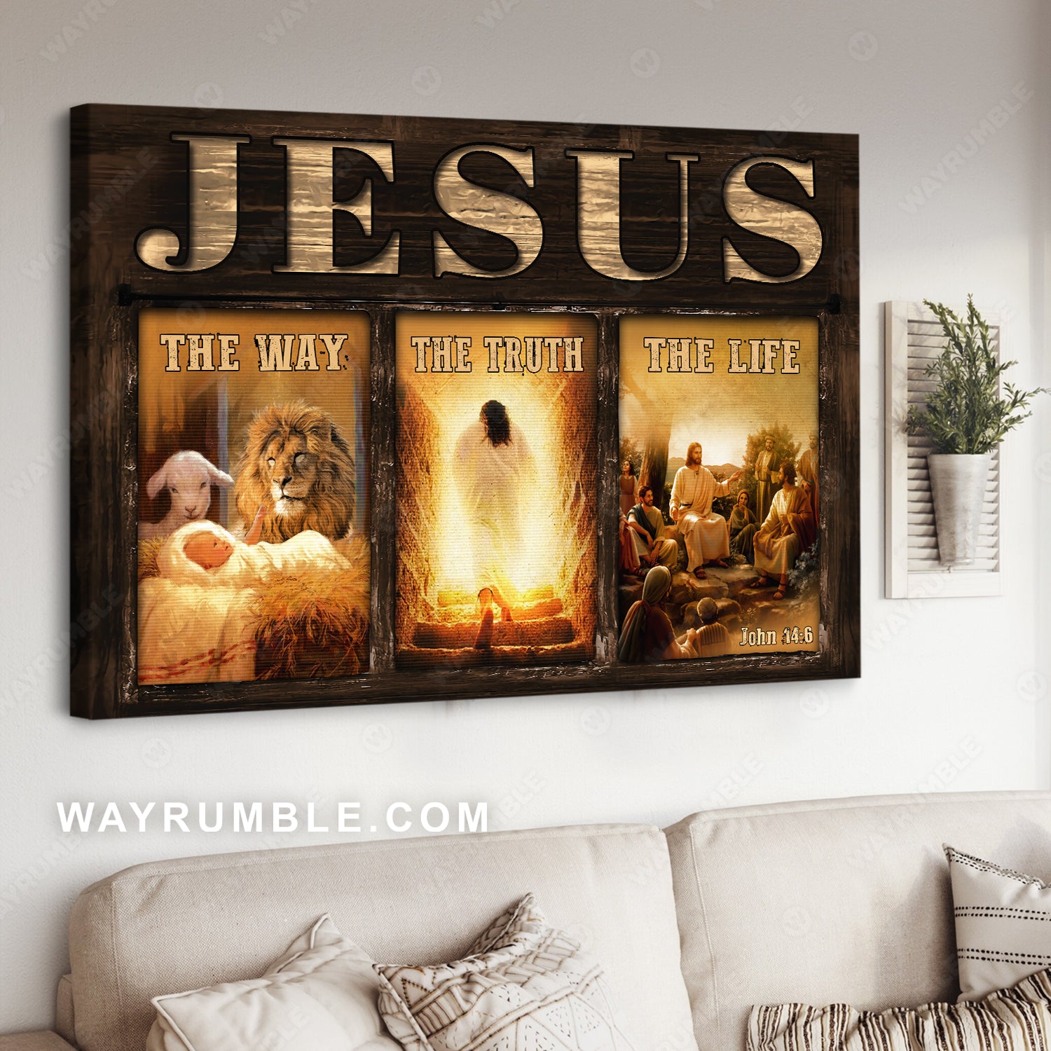 The life of Jesus, Animal of God, The way, The truth, The life - Jesus Landscape Canvas Prints, Christian Wall Art