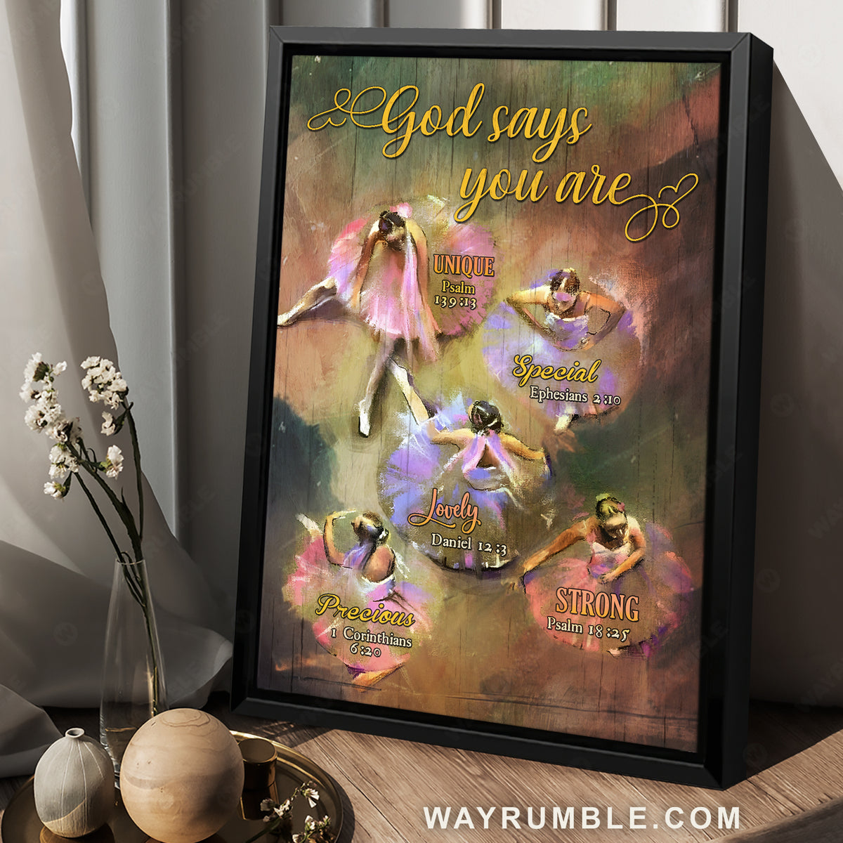 Amazing ballet dancer, Ballet painting, God says you are unique - Jesus Portrait Canvas Prints, Christian Wall Art