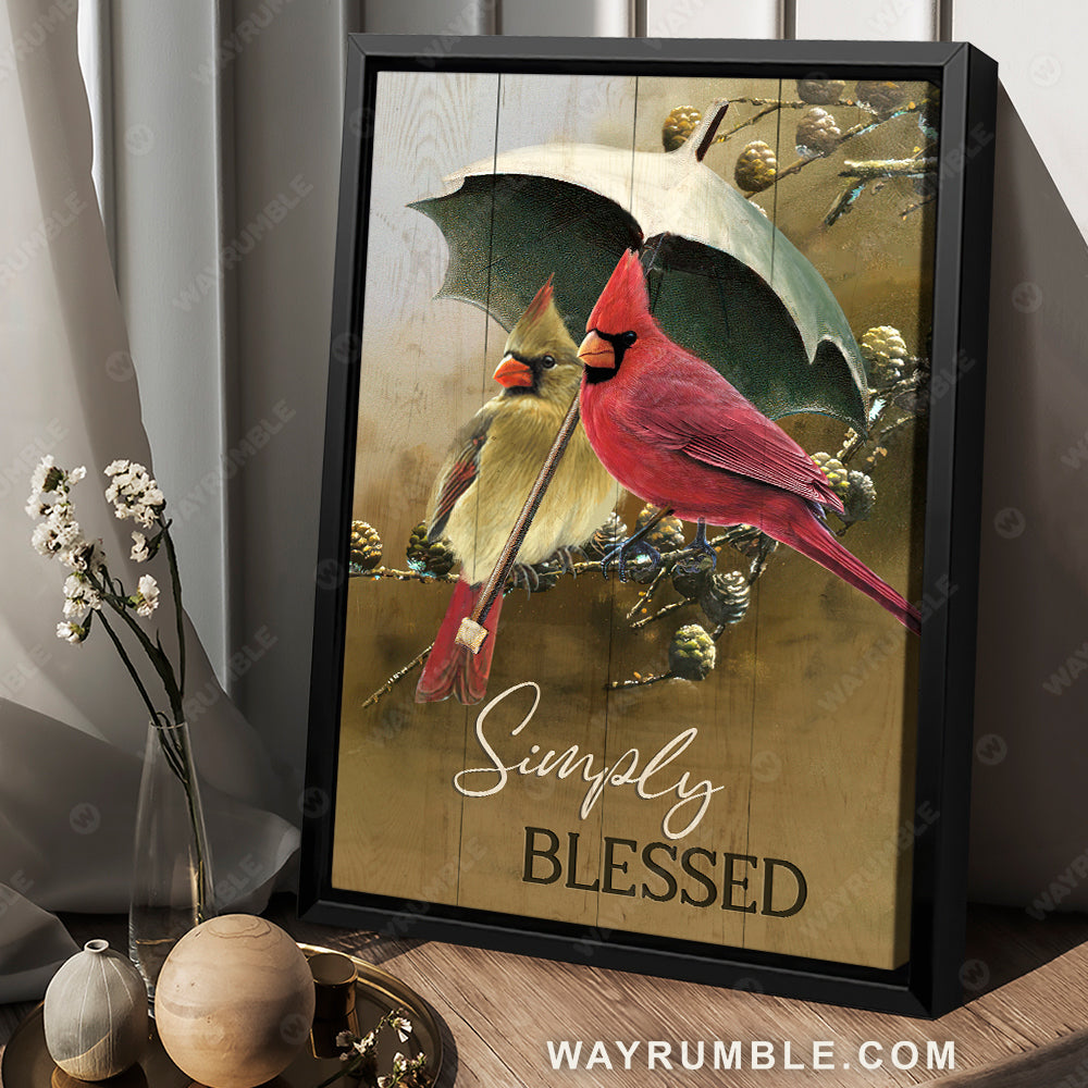 Cardinal drawing, Green umbrella, Pinecone painting, Simply blessed - Jesus Portrait Canvas Prints, Christian Wall Art
