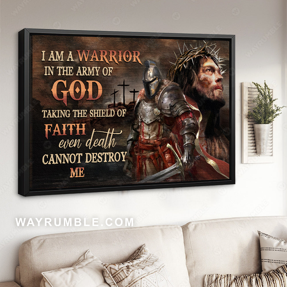 Stunning warrior, Amazing Jesus face, I am a warrior in the army of God - Jesus Landscape Canvas Prints, Christian Wall Art