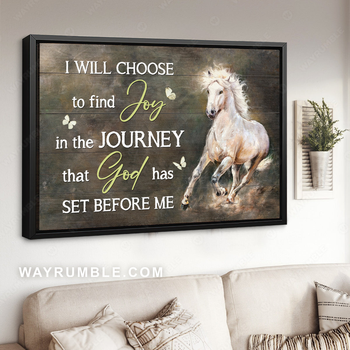 Crazy horse, Pretty butterfly, I will choose to find joy in the journey - Jesus Landscape Canvas Prints, Christian Wall Art