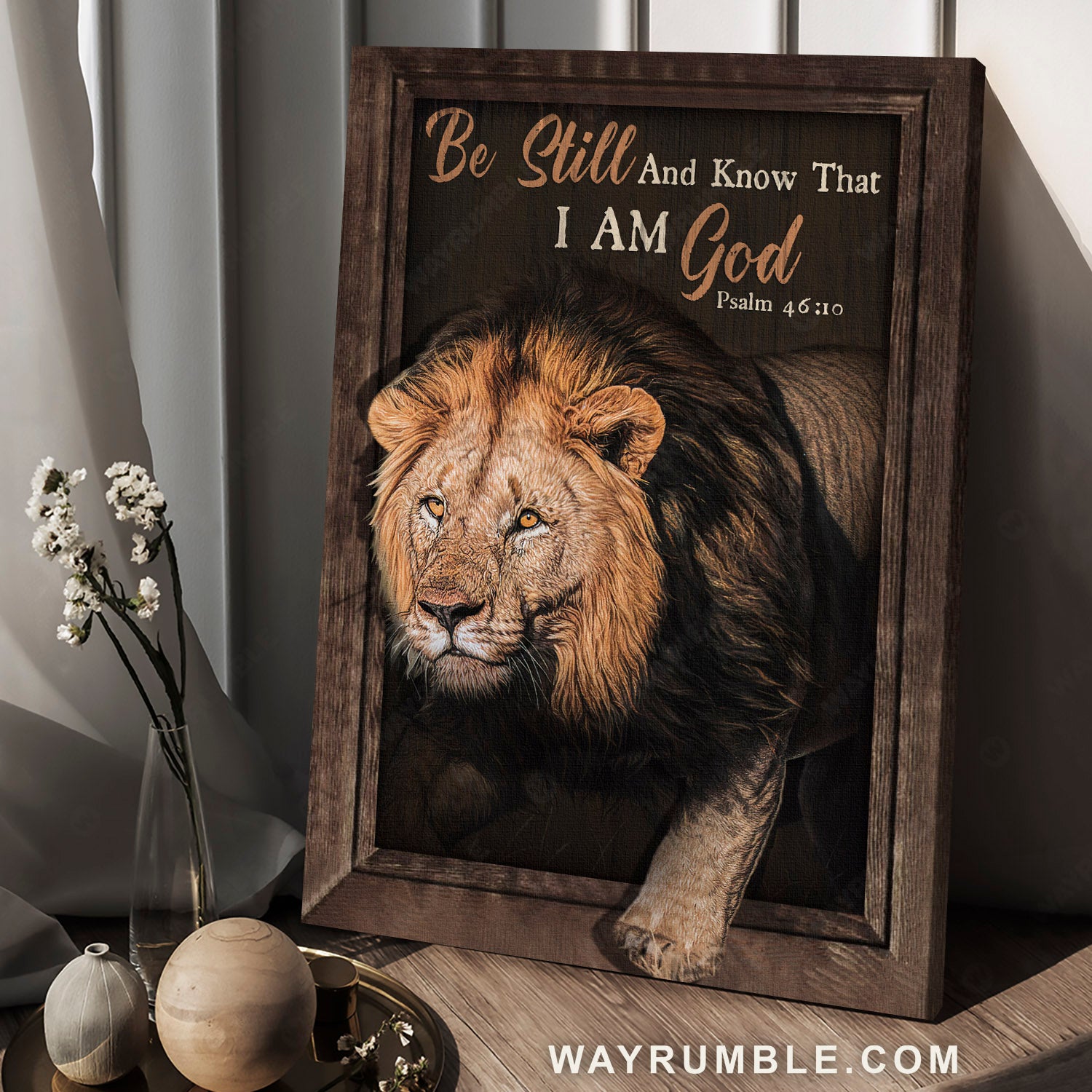 Lion king, Stunning Lion of Judah, Be still and know that I am God - Jesus Portrait Canvas Prints, Home Decor Wall Art