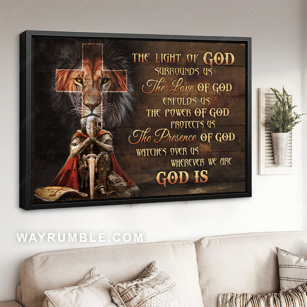 Watercolor lion, Warrior drawing, Cross, The light of God - Jesus Landscape Canvas Prints, Christian Wall Art