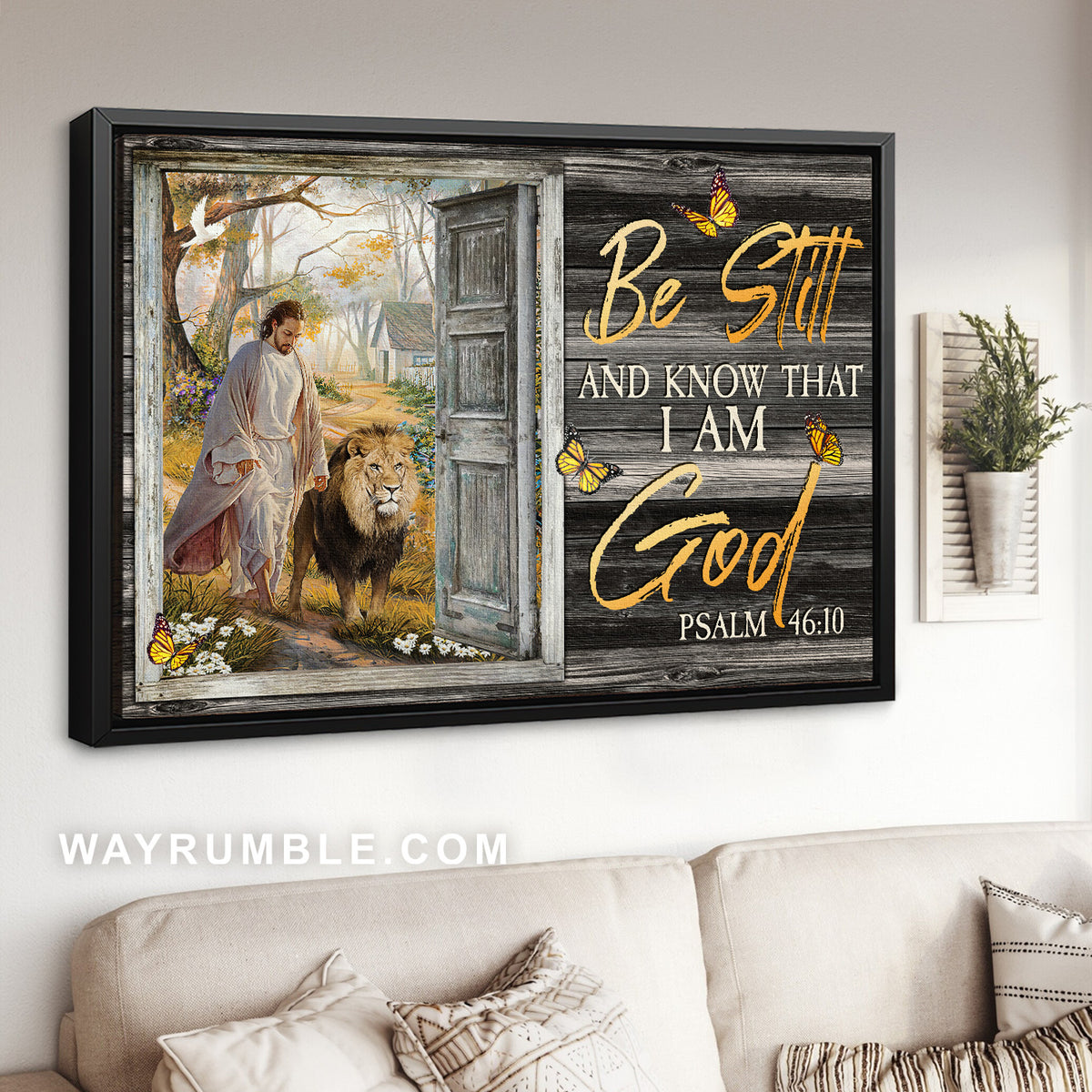 Lion of Judah, The way to heaven, Be still and know that I am God - Jesus Landscape Canvas Prints, Home Decor Wall Art