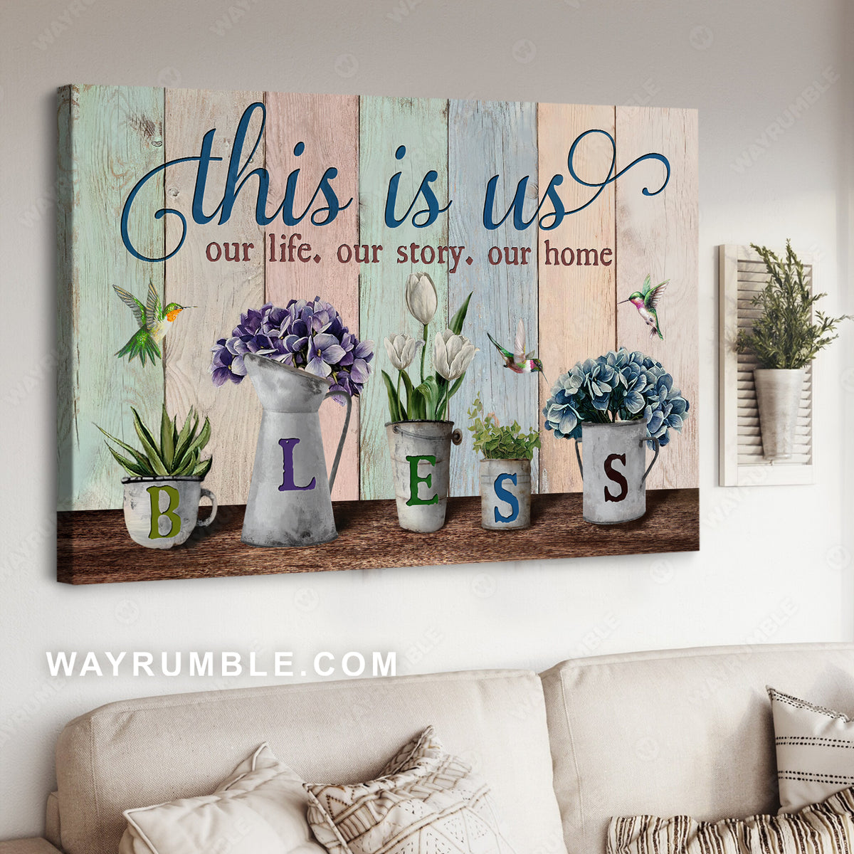 Hydrangea flower, Hummingbird drawing, Tulip painting, This is us - Jesus Landscape Canvas Prints, Christian Wall Art