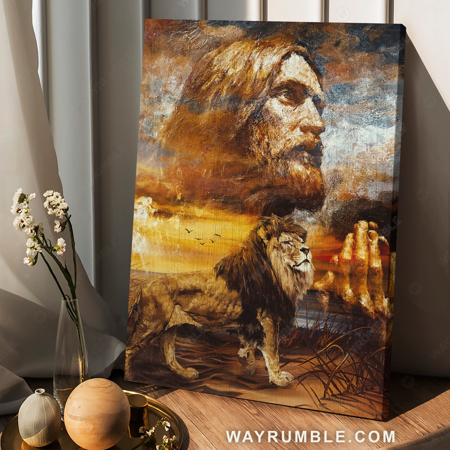 Watercolor Jesus drawing, Stunning lion, Amazing sunset painting - Jesus Portrait Canvas Prints, Home Decor Wall Art