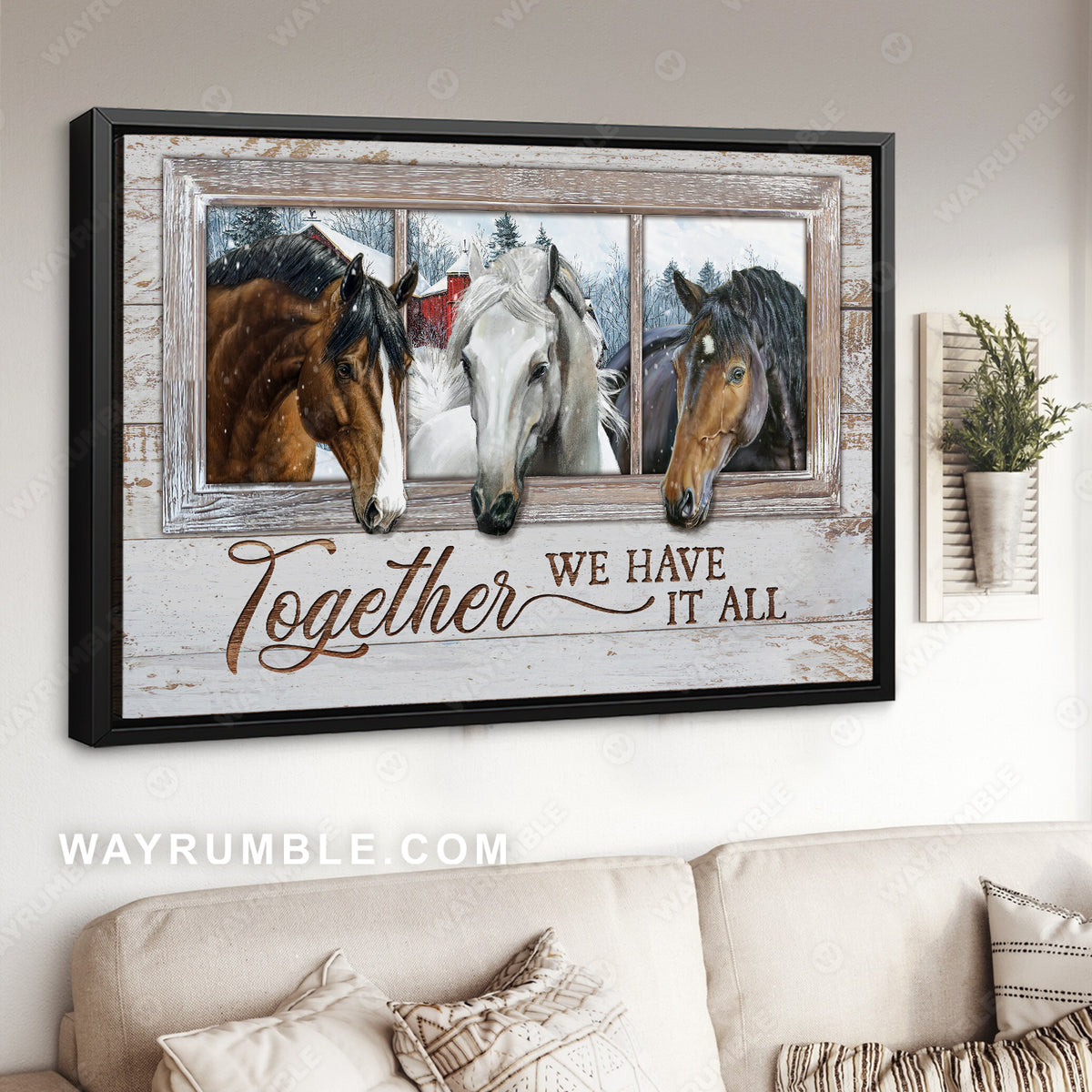 Winter painting, Quarter horse, Together we have it all - Jesus Landscape Canvas Prints, Home Decor Wall Art