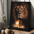 Brown lion painting, Beautiful drawing, Small cross, Jesus on the cross - Jesus Portrait Canvas Prints, Home Decor Wall Art