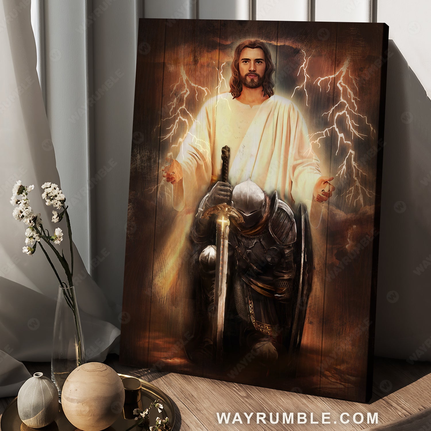 The life of Jesus, Warrior painting, Dark cloud - Jesus Portrait Canvas Prints, Christian Wall Art
