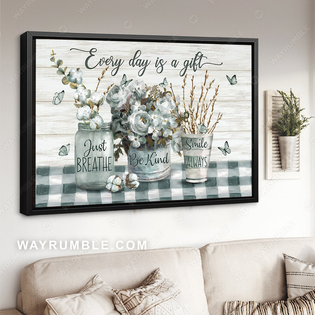 Cotton flower, Unique rose, Butterfly, Every day is a gift - Jesus Landscape Canvas Prints, Christian Wall Art