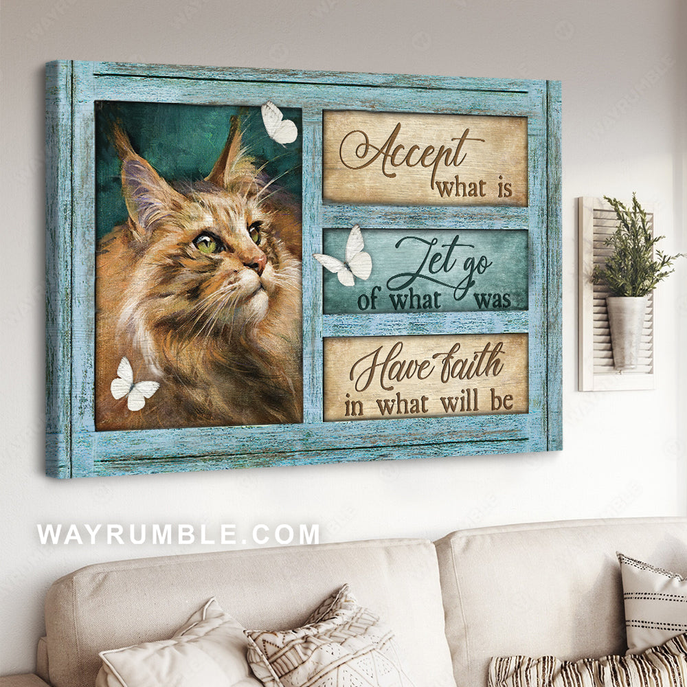 Maine Coon cat, Butterfly drawing, Have faith in what will be - Jesus Landscape Canvas Prints, Christian Wall Art
