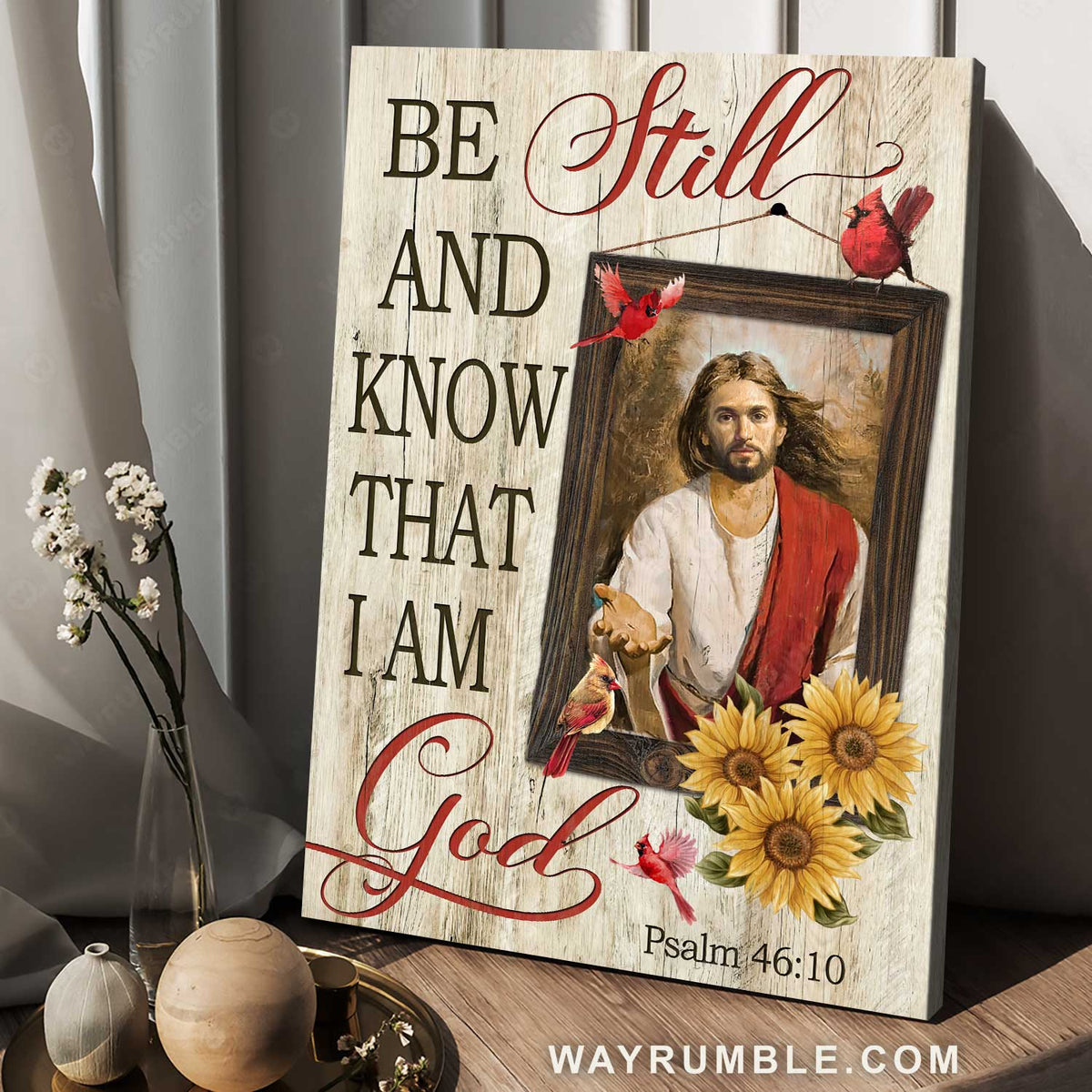 Jesus painting, Jesus calls, Home decoration, Be still and know that I am God - Jesus Portrait Canvas Prints, Wall Art