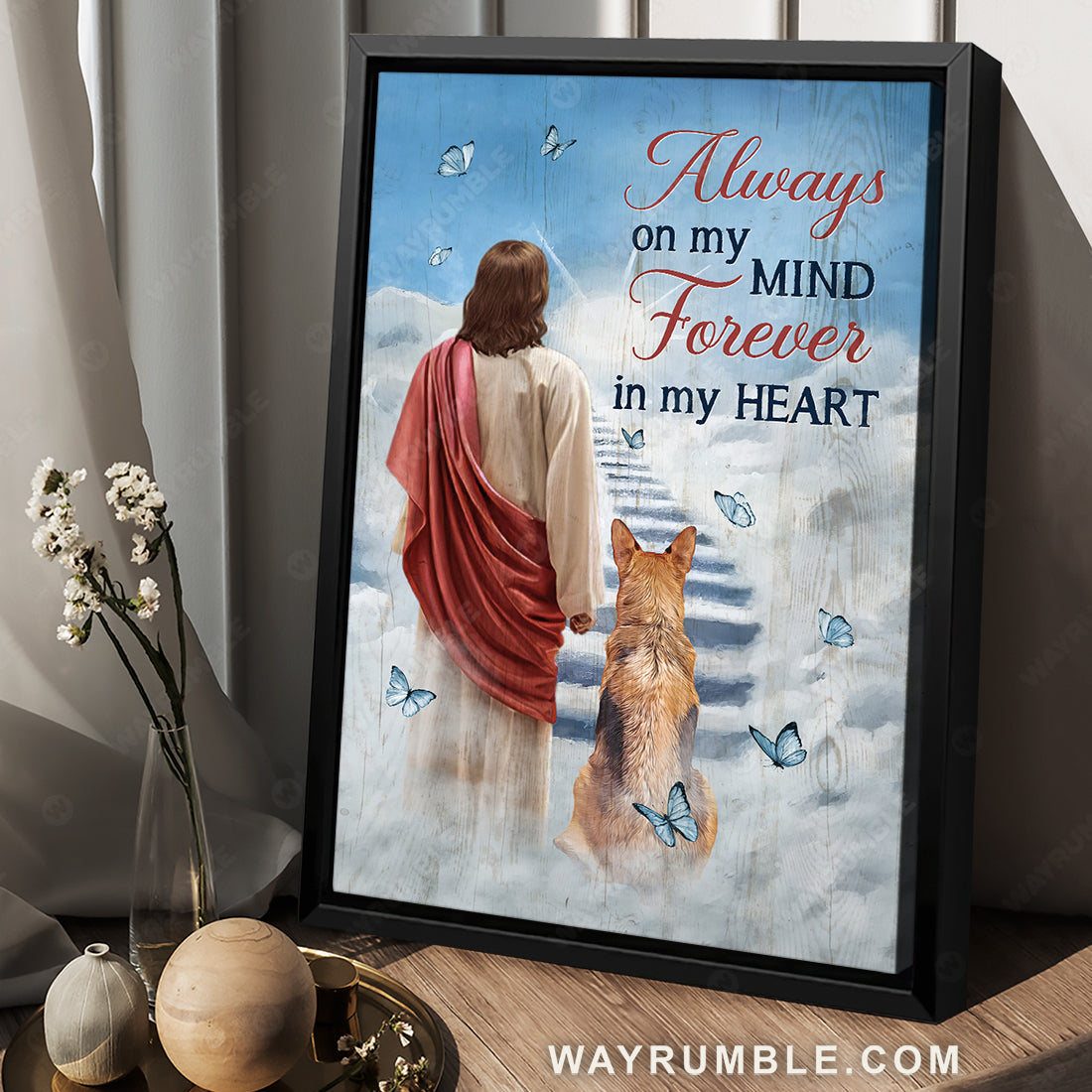 Jesus drawing, King German Shepherd, Way to heaven, Always on my mind - Jesus Portrait Canvas Prints, Christian Wall Art